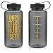 AQUANEÜ 34oz Inspirational Fitness Workout Sports Water Bottle with Time Marker | Measurements | Goal Marked Times for Measuring Your H2O Intake, BPA Free Non-Toxic Tritan 34oz