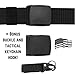 Dragon Ninja Tactical Belt Nylon Web Canvas Webbing Adjustable Waterproof Military Web style with Two YKK Buckles and Heavy Duty Keychain Key ring