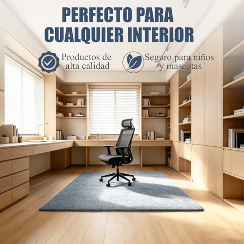 ZCAXGBH Tapete para Silla de Oficina, 120 * 150cm Tapete para Silla de Escritorio, Silencioso, Antideslizante, Resistente A ArañAzos,Tapete Rectangular Antideslizante para Silla Rodante de Suelo Duro