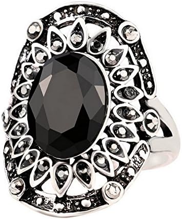 Myn Jewelry Vintage Black Ring Plating Silver Tibet Alloy Jewelry The Vampire Diaries Fashion Turquoise Flower Ring s