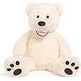 MorisMos Giant Teddy Bear, 39inch Large Stuffed Bears with Big Footprints Plush Stuffed Animals Gifts for Kids, Beige