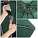 UHINOOS 9FT Patio Umbrella, Outdoor Umbrella with Crank and 8 Ribs, Polyester Aluminum Alloy Pole Tilt Button Outside Table Umbrella, Fade Resistant Water Proof Patio Table Umbrella (Green)