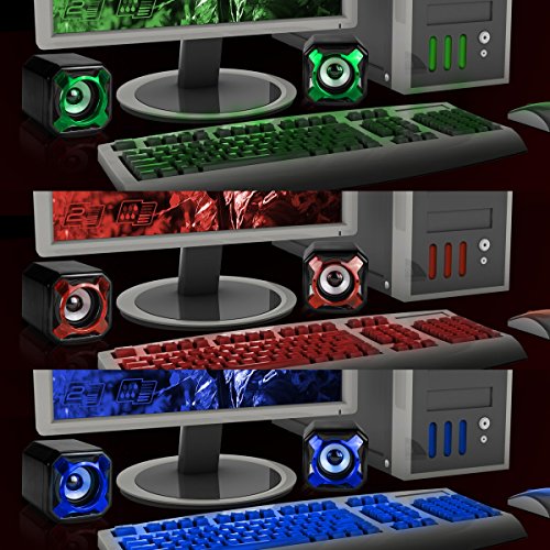 image for GOgroove Computer Speakers USB Powered Stereo 3.5mm Wired PC Speakers 