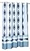 Carnation Home Fashions EZ On No Hooks Needed! 70 by 84-Inch Fabric Shower Curtain, X-Long, Harlequin, Grays/White