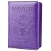 GDTK Leather Passport Holder Cover Case RFID Blocking Travel Wallet (Purple)