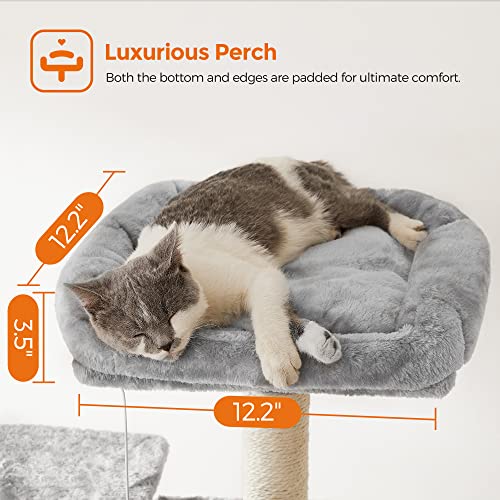 FEANDREA Cat Tree, Large Cat Tower, 64.6 Inches, Cat Activity Center