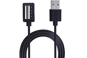 FITTURN Replacement USB Charger Charging Cable Cord Wire Clip Dock Data Sync for Suunto Spartan Ultra/Spartan Ultra HR/Spartan Sport/Spartan Sport HR (3.3ft/100cm) (Black-1pcs)