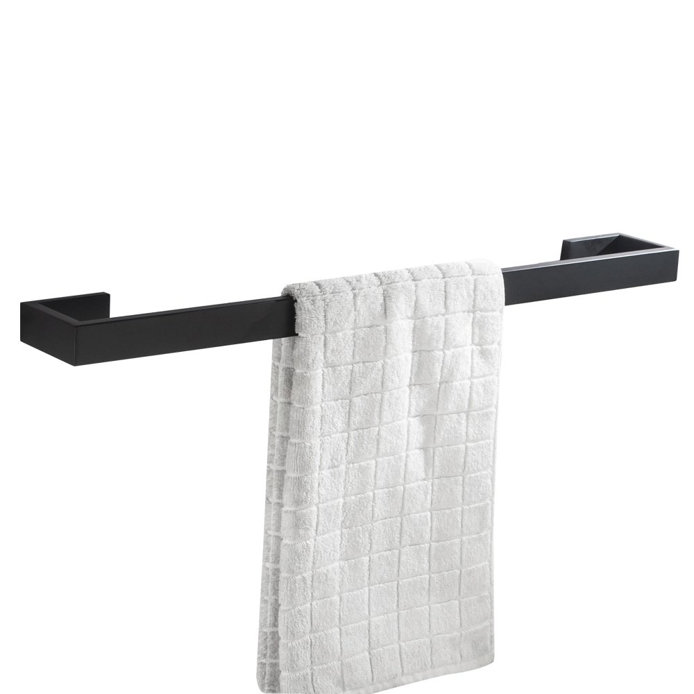 Flybath Towel Rail Bar 304 Stainless Steel Single Layer Bath Towel Holder Wall Mounted, 60 cm/24 inches, Matte Black Finish
