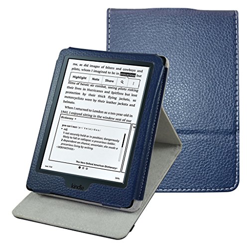 All-New Kindle E-Reader (8th Generation 2016) Case,Mama Mouth Vertical Viewing Stand PU Leather Cover with Auto Wake/Sleep for Amazon All-New Kindle (6" Display, 8th Gen 2016 Release),Dark Blue - Thumbnail 2
