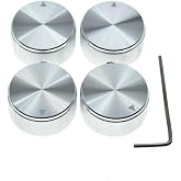 4pcs 30 * 17mm Aluminium Potentiometer Knobs 1/4" Universal Pot Control Knobs with Indicator and Set Screw for AMP Amplifier/Power Amplifier/Preamps/Audio Equipments Silver
