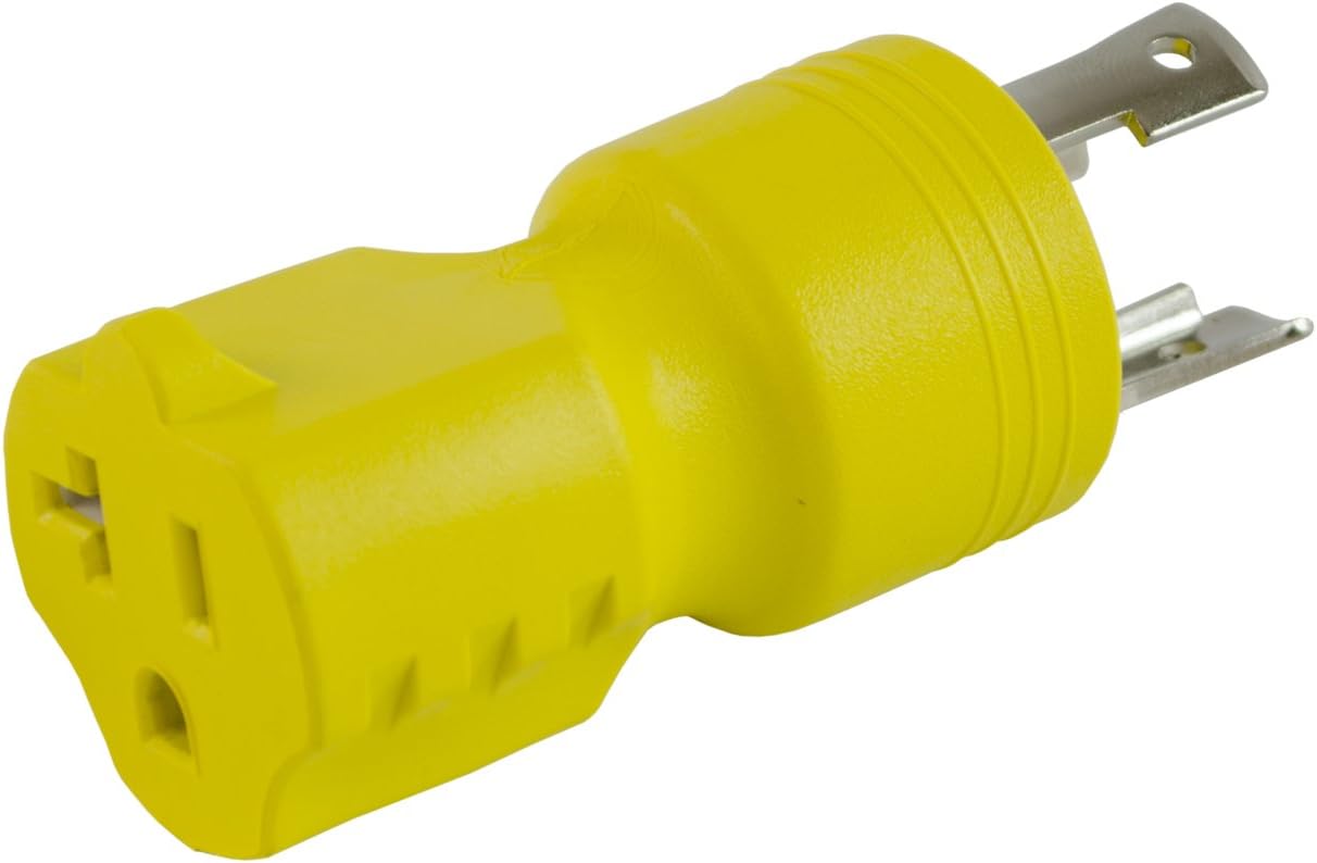 Conntek Locking Adapter with 30 Amp 125 Volt Male Plug To 15/20 Amp