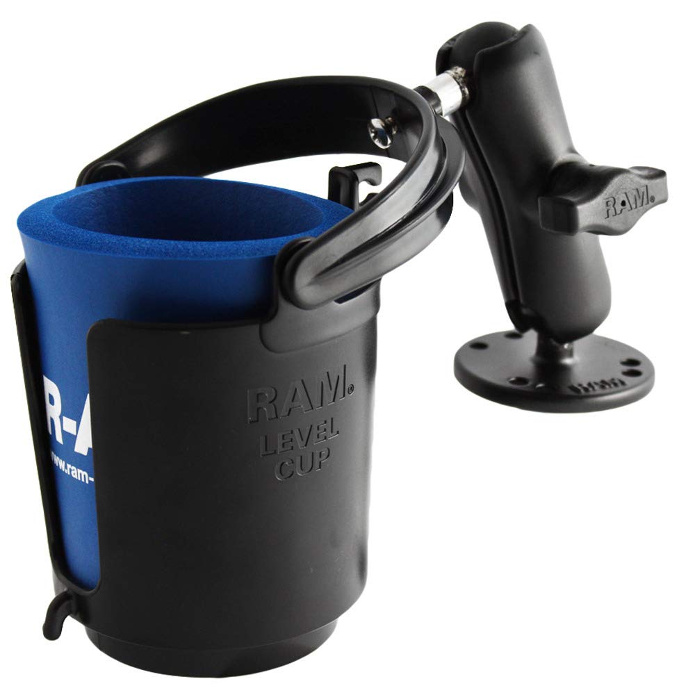 RAM-MOUNT -RAM-B-132 - Drink Cup Holder Mount with Standard Arm & Round Base