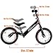 CyclingDeal Kids Sports Child Push Balance Glider Bike Walking Bicycle for Boys & Girls 12 Inch for 18 Month 2 3 4 5 Years Old Toddlers with Footrest Aluminum Alloy Rim Rubber tire Black