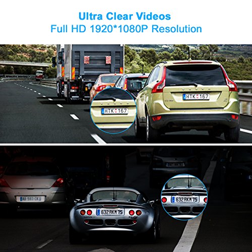 Dash Cam Bymore In Car Camera DVR Full HD 1080P,3'' LCD Screen,170°Wide Angle Dashboard Camera Recorder with WiFi&App,Night Vision,G-sensor, Motion Detection