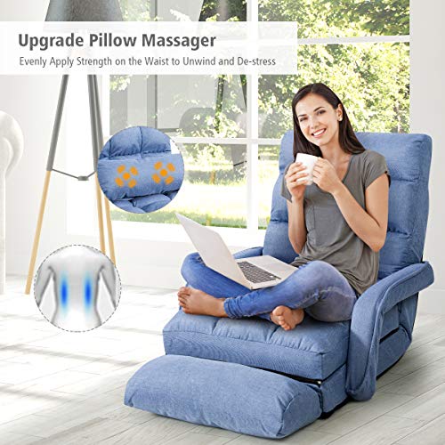 Giantex Folding Massage Lazy Sofa Floor Chair, Indoor Chaise Lounger