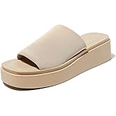 AOAOA Memory Foam Platform Slide Sandals for Women with Stretch Upper