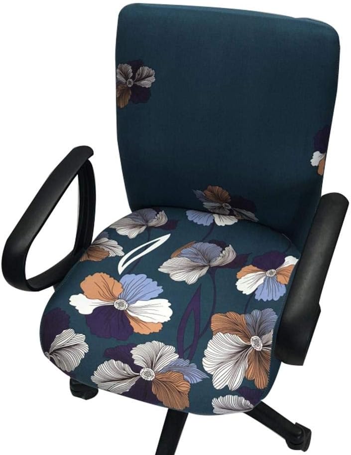 Computer Office Chair Cover Split Protective Stretchable Cloth Polyester Universal Desk Task Chair Rotating Chair Covers Stretch Rotating Chair Slipcover