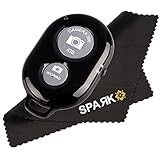 Spark Electronics Bluetooth Wireless Remote Control Camera Shutter Release Self Timer for iPhone 5 5s 5c 4s 4, iPad 5 4 3 iPad Air Mini, Samsung Galaxy S4 S3 Note 3 2, Android Phone (Black)