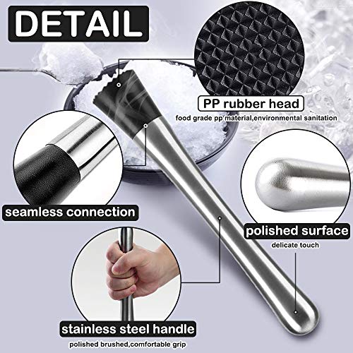 Aulpon Muddler and Mixing Spoon with Jigger for Cocktail 8in Stainless