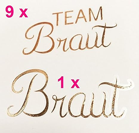 10er Set temporäres Tattoo Braut/ Team Braut Hochzeit JGA Junggesellinnenabschied