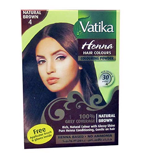 Vatika Henna Natural Brown Hair Color Ammonia Free (60 g / 2.11 oz)	