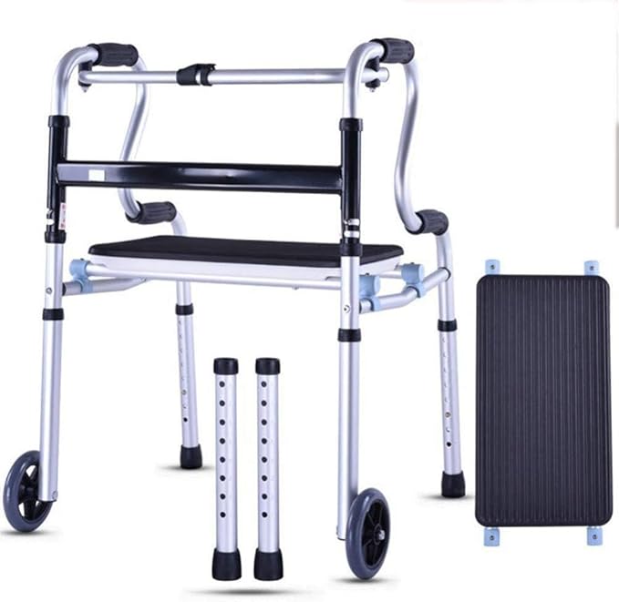 COOYT Andador Plegable, Soporte con Ruedas Delanteras Ajustable, Ayuda