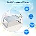 Portable Bed Table, Foldable U-Leg Laptop Table Lapdesk Breakfast Bed Serving Tray with Groove Storage Space and Cable Wire Tunnel for Phone/pad, Notebook Standing Desk for Home Office and Travelthumb 1