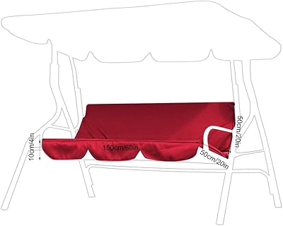 Socobeta Swing Seat Cushion Cover - Waterproof, Easy Clean, Red 12"