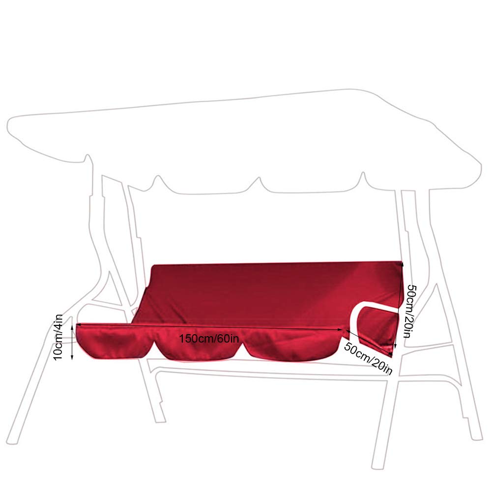Socobeta Swing Seat Cushion Cover - Easy to Clean Replacement Seat Pad for Outdoor Garden Patio Yard Chair (Red, 12)