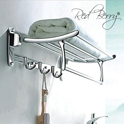 Planet53 Stainless Steel Folding Towel Rack (24-inch, Silver)