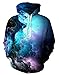 Uideazone 3d Nebula Star Cluster Pullover Hooded Sweatshirt Cool Hoodie Men