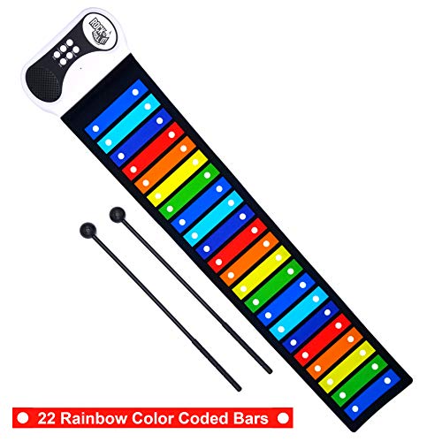 Rock and Roll It Rainbow Xylophone. Portable & Flexible Standard Size