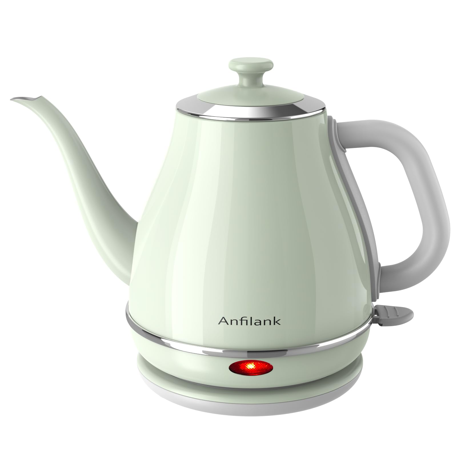 ANFILANK 電気ケトル ケトル 電気 ステンレス製 1.0L 1200W (急速湯沸かし/空焚き防止/自動電源OFF) PSE認証済み カップ1杯約58秒 (グリーン)商品画像