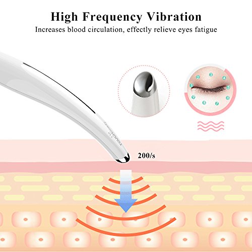 TOUCHBeauty Sonic Vibration Eye Massager, 40℃ Heated Wand, Relieves Dark Circles and Puffiness Eye & Facial Skin Care Device TB-1583 - Thumbnail 3