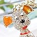 ZJKJ Crystal Dog Keychain Rhinestone Purse Bag Charm Pendant Keyring Gift for Girl Woman Lady