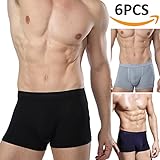 TEERFU Mens Soft Boxer Briefs,6 Pack Bamboo Underwear Breathable Trunks With Comfort Waistband