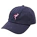 City Hunter C104 Flamingo Small Embroidery Cotton Baseball Cap 13 Colors (Navy)