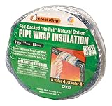 Frost King CF42X Foil Backed "No Itch" Natural Cotton Pipe Wrap, 3-Inch x 1-Inch x 25-Feet