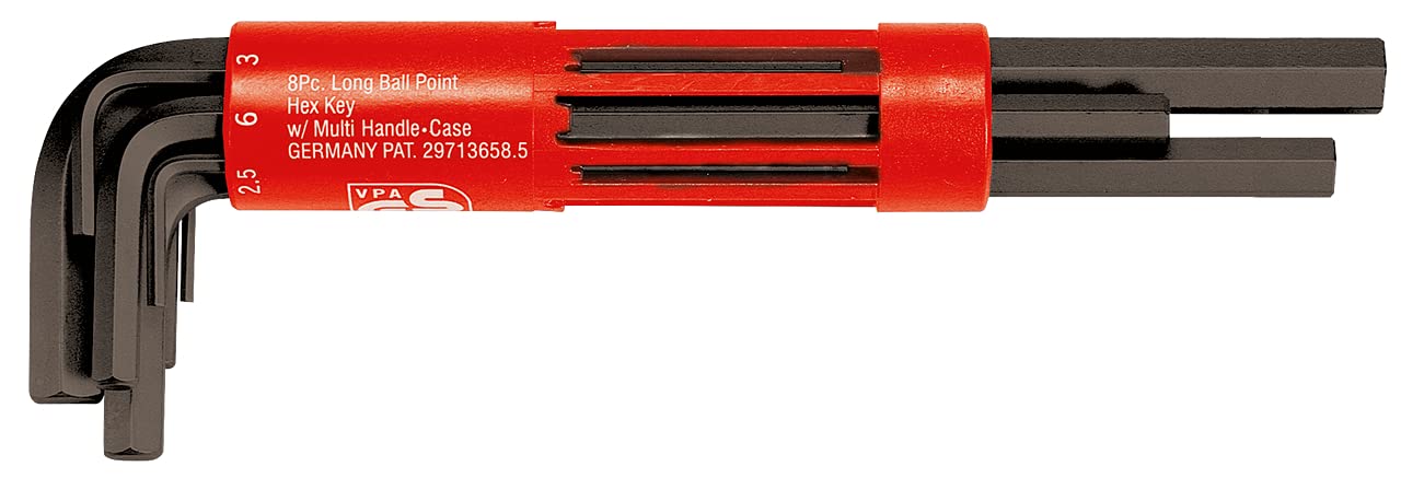 KS Tools 151.2700 Set of Long Burnished Allen Keys with 6 Metric Sides - Practical and Easy to Use Repair Kit - Screw-On Tools for DIY and Professionals