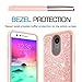 LeYi Compatible for LG K20 Plus case, LG K20 / LG K20 V/LG Harmony/LG K10 2017 / LG LV5/ LG Grace Case with 2PCS Tempered Glass Screen Protector, Glitter Bling Girls Women Phone Case Rose Gold