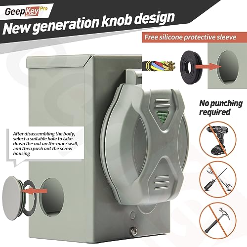 30 Amp Generator Cord and Power Inlet Box [PreDrilled], 15FT Generator