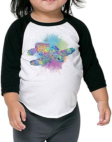 Watercolor Splash Love Turtles Boys And Girls Raglan T-Shirt Half Sleeve Baseball T Shirt Top Cotton