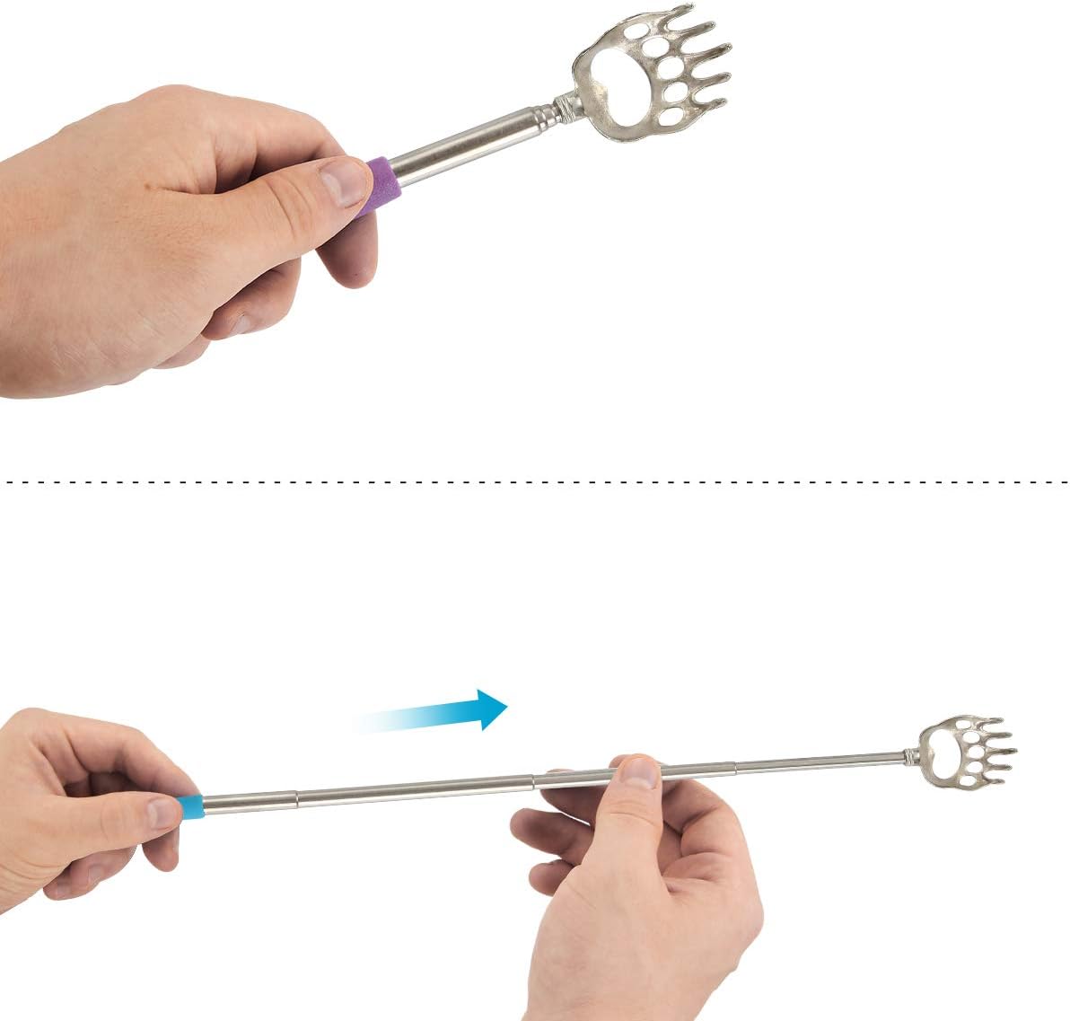 (4-Pack) Plazuria Portable Extendable Telescopic Bear Claws Metal Back Scratchers/Hand Massager/Backslap with Rubber Handles: Health & Personal Care