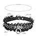 Cupimatch Adjustable Black Gothic Leather Choker, Vintage Dot Lace Ring Collar Necklace for Women (lace) for Mothers Day