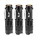 Ultrafire® 7w 300lm Cree Q5 LED 3-mode Mini Black Shell Portable Flashlight Torch Adjustable Focus Zoom Lamp (Red/Green/Uv Light)