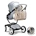 ​​MB Krauss Large Diaper Bag Stylish Tote for Mom and Dad Baby​ ​​Organizer​ ​​Bag for Boys and Girls with Changing Pad​ ​and Big Pockets (Beige)