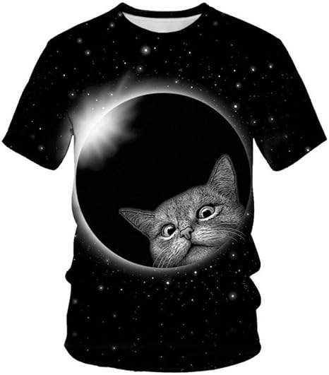 T-shirt Galaxy Enfant Garçon Fille - Imprimé 3D étoilé - Manches Courtes Col Rond - Carnaval été