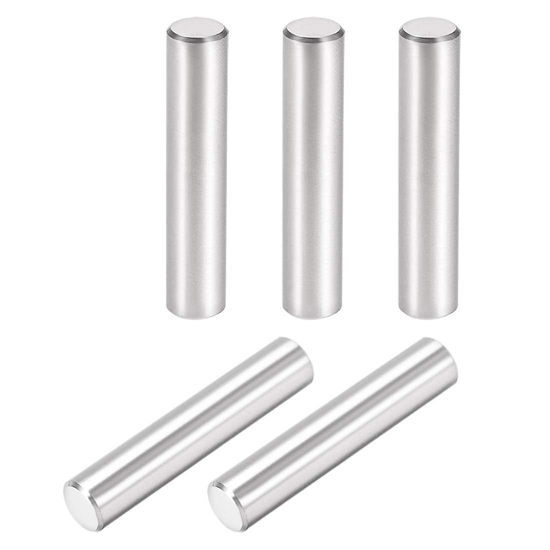 TOP-VIGOR 5Pcs 8mm x 40mm Dowel Pins Shelf Support Pegs, 304 Stainless Steel Cylindrical Shelf Support Pin Fasten Elements Silver Tone