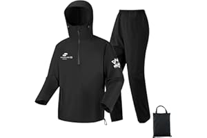 RINJOY Rain Suits for Men Waterproof Lightweight Packable Outdoor Breathable Raincoat with Hood for Fishing Cycling