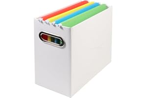Tcbelosion Collapsible File Organizer Box with Handle,12.20x5.11x9.84Inches, Filing Organizer for Home or Office, Small Porta